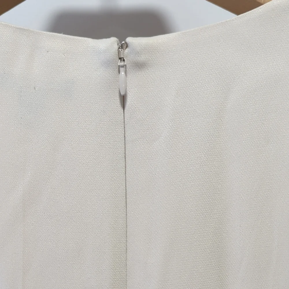 Ann Taylor Cream Long Sleeve Dress with Waist Tie Size 2